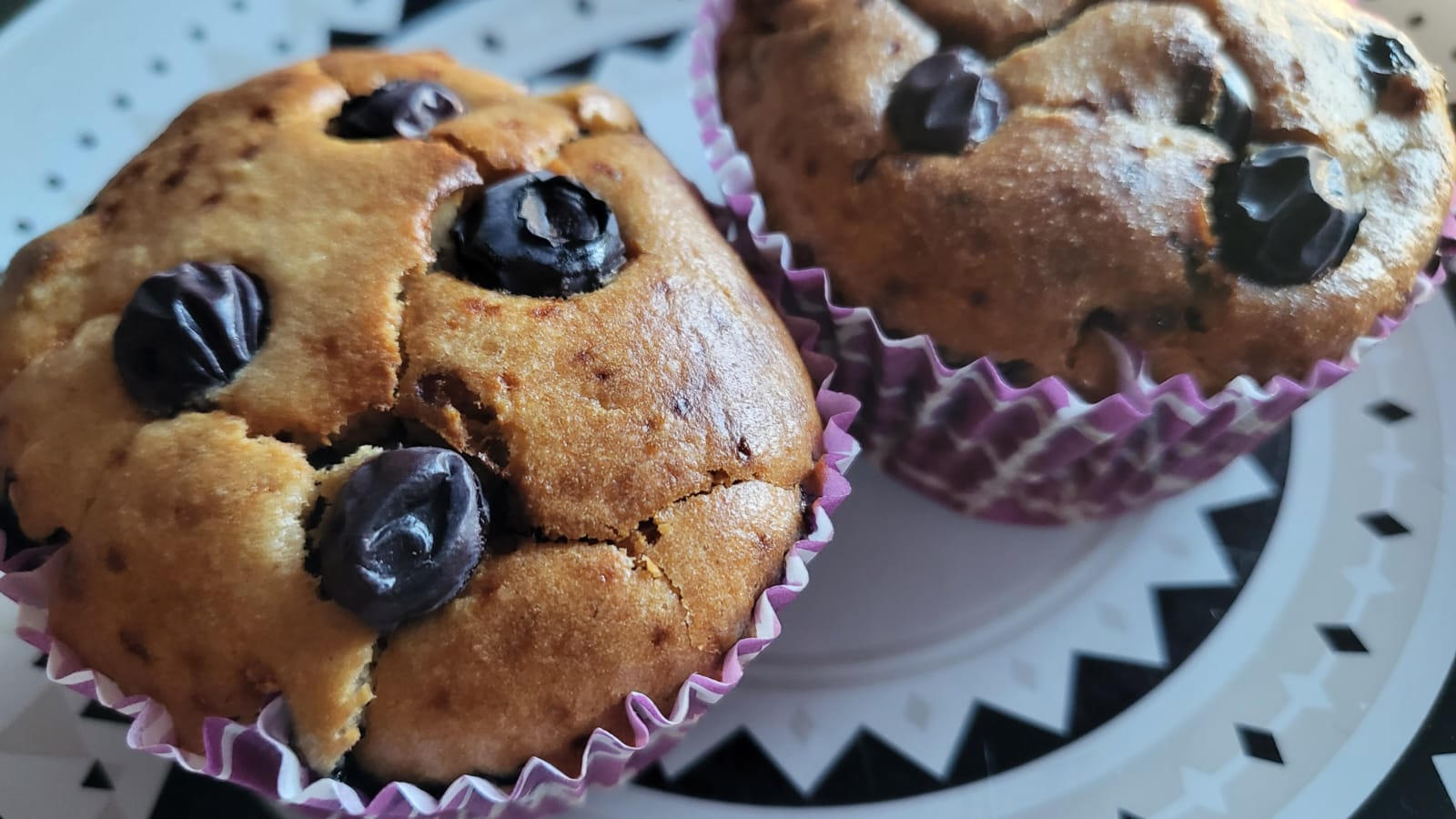 Muffin proteici ai mirtilli