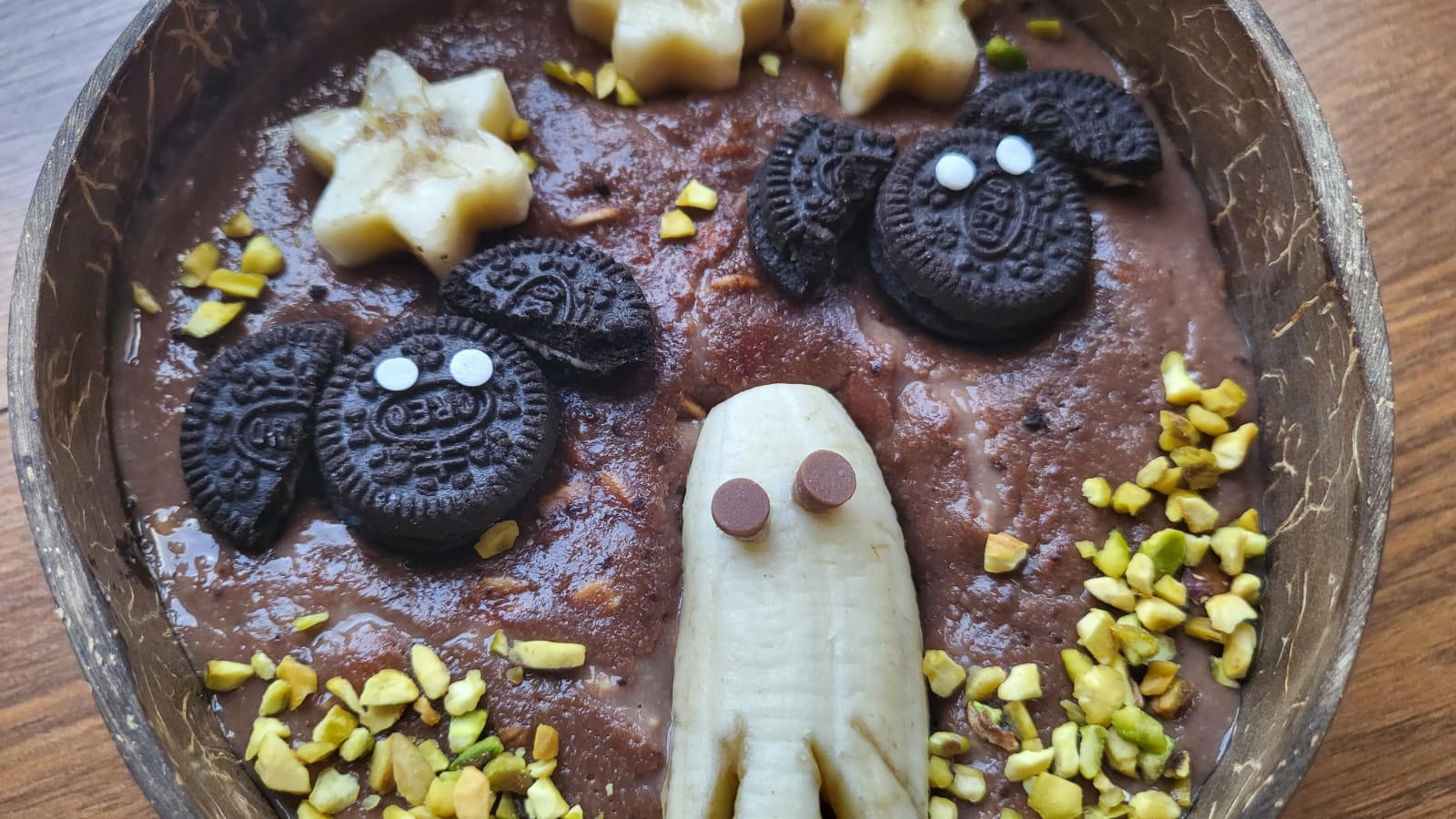 Halloween porridge proteico