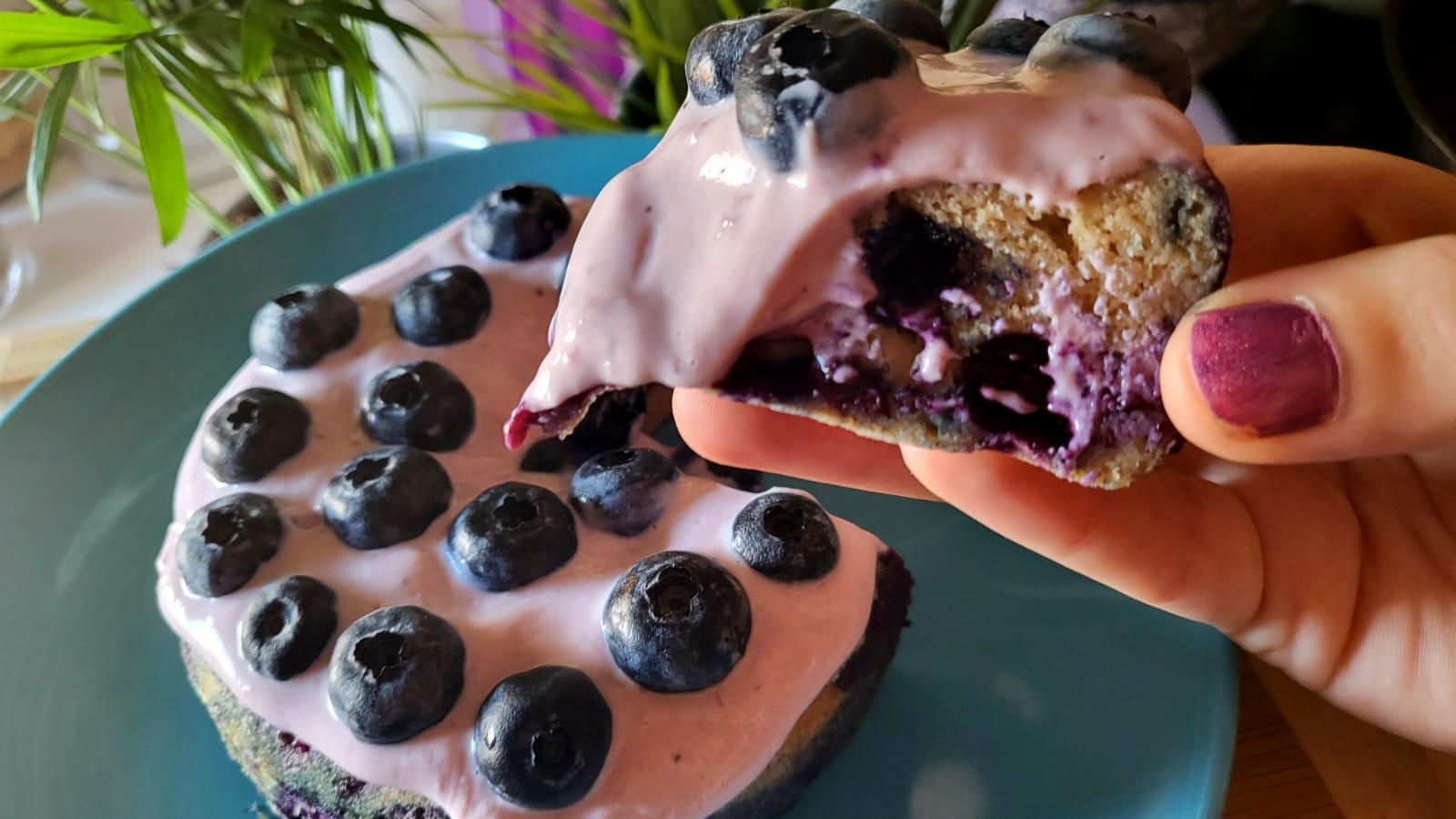 Cicciopancake proteico ai mirtilli