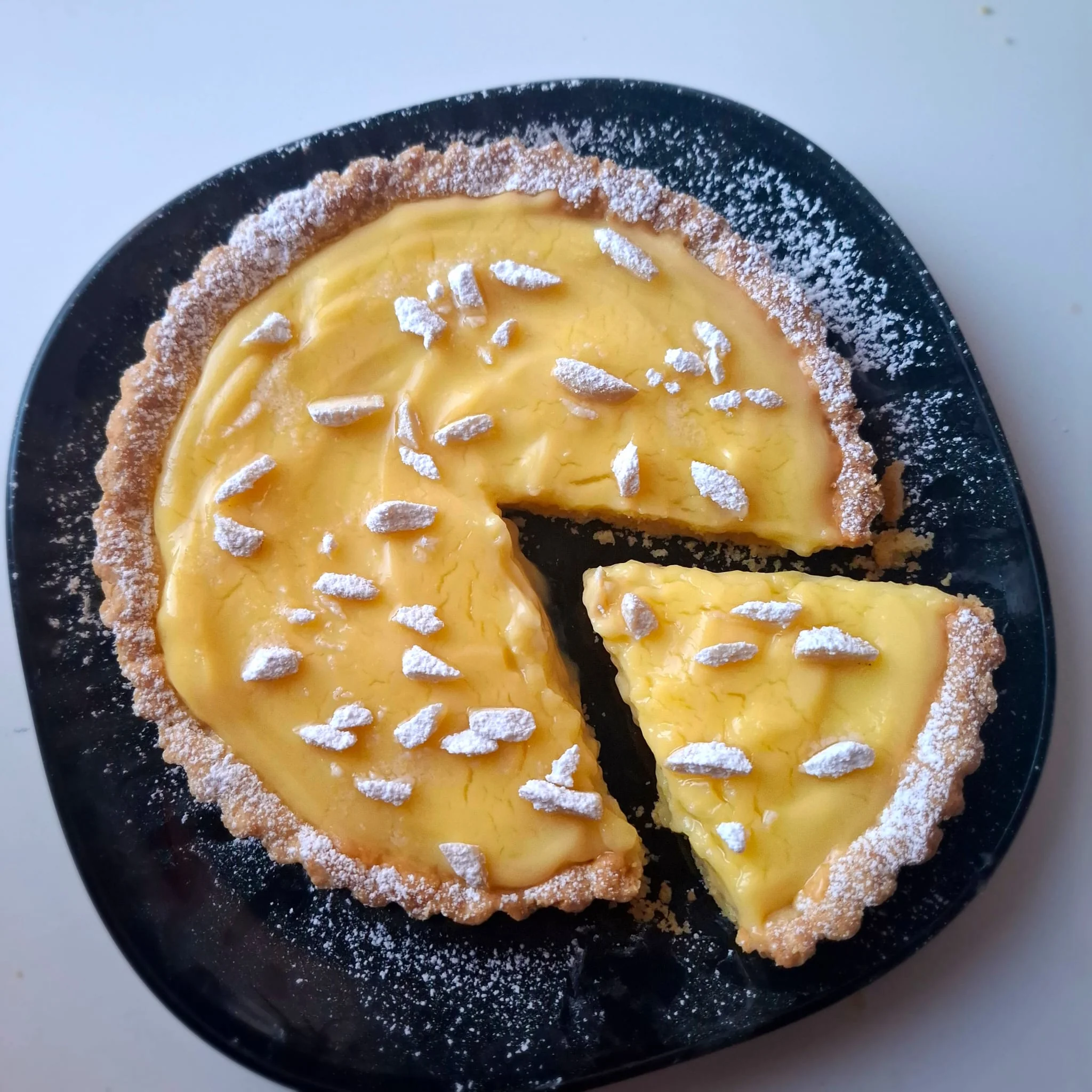 Torta della Nonna con budino proteico